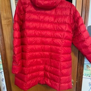 Eddie Bauer down Puffer Jacket. Red car coat length
